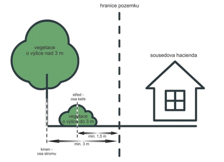 Jak daleko od sousedovy zahrady szet? esk prvo.